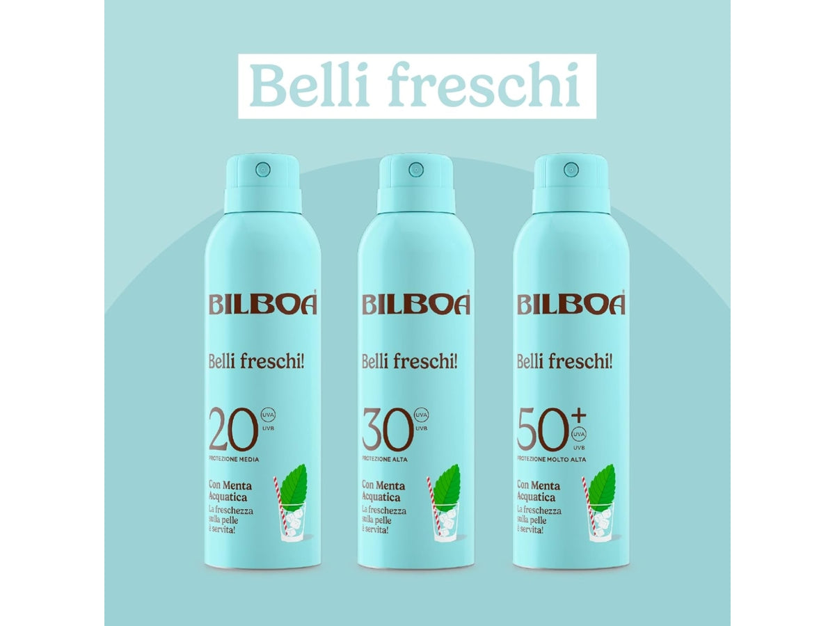 Bilboa belli freschi spray spf 50+ con menta acquatica