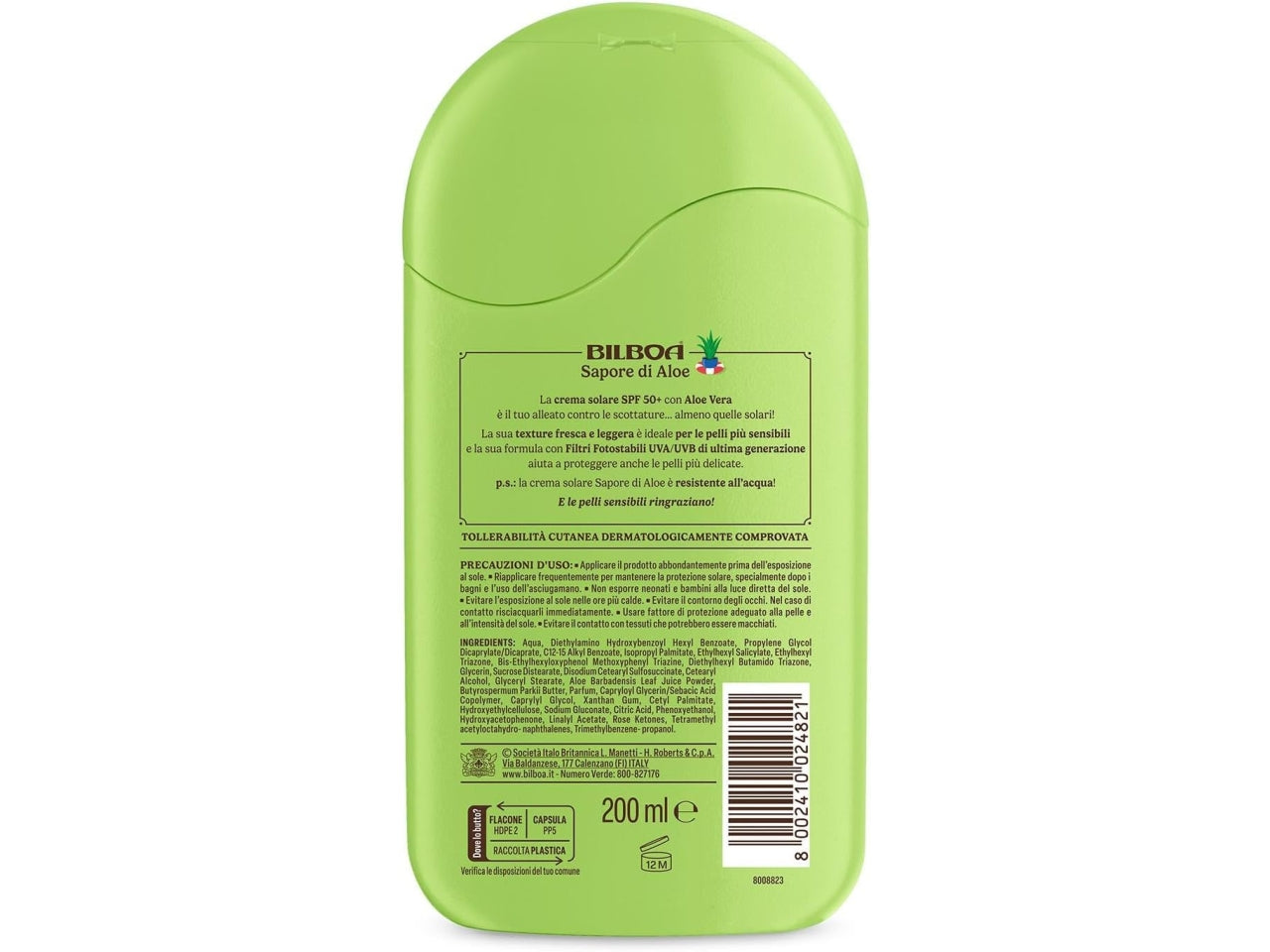 Bilboa sapore di aloe latte spf50+ con aloe vera