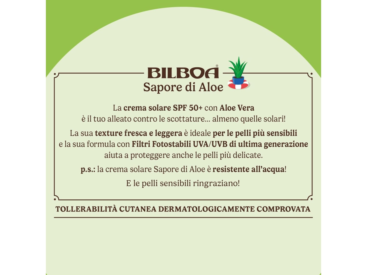 Bilboa sapore di aloe latte spf50+ con aloe vera