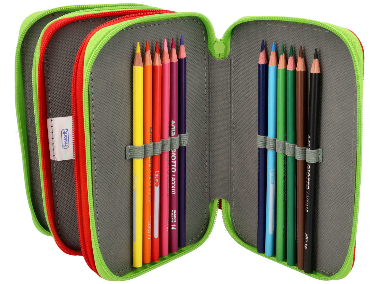 Astuccio 3zip fantasy con 12 pastelli e 18 pennarelli