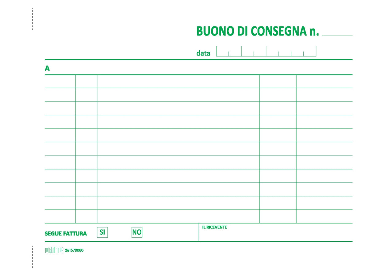 Buono di consegna 50x2 copie autoricalcante 12x17cm