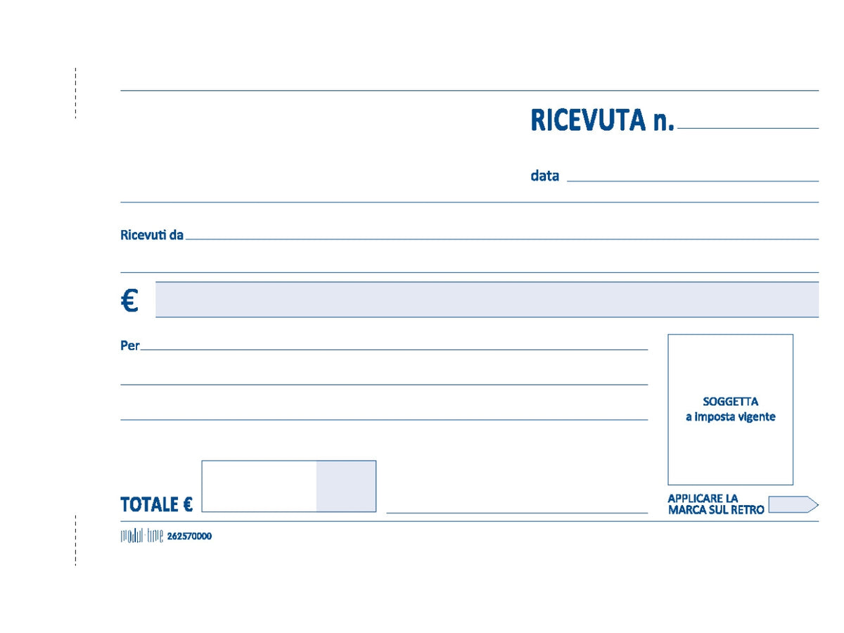 Ricevuta generica 50x2 copie autoricalcante 9,9x17cm