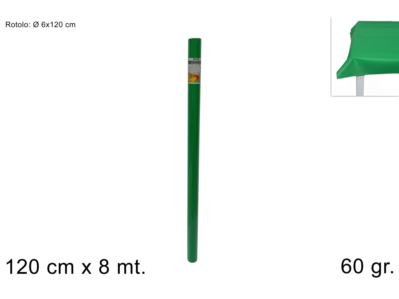 Tovaglia a rotolo in tnt 120cmx8mt 60gr verde foresta