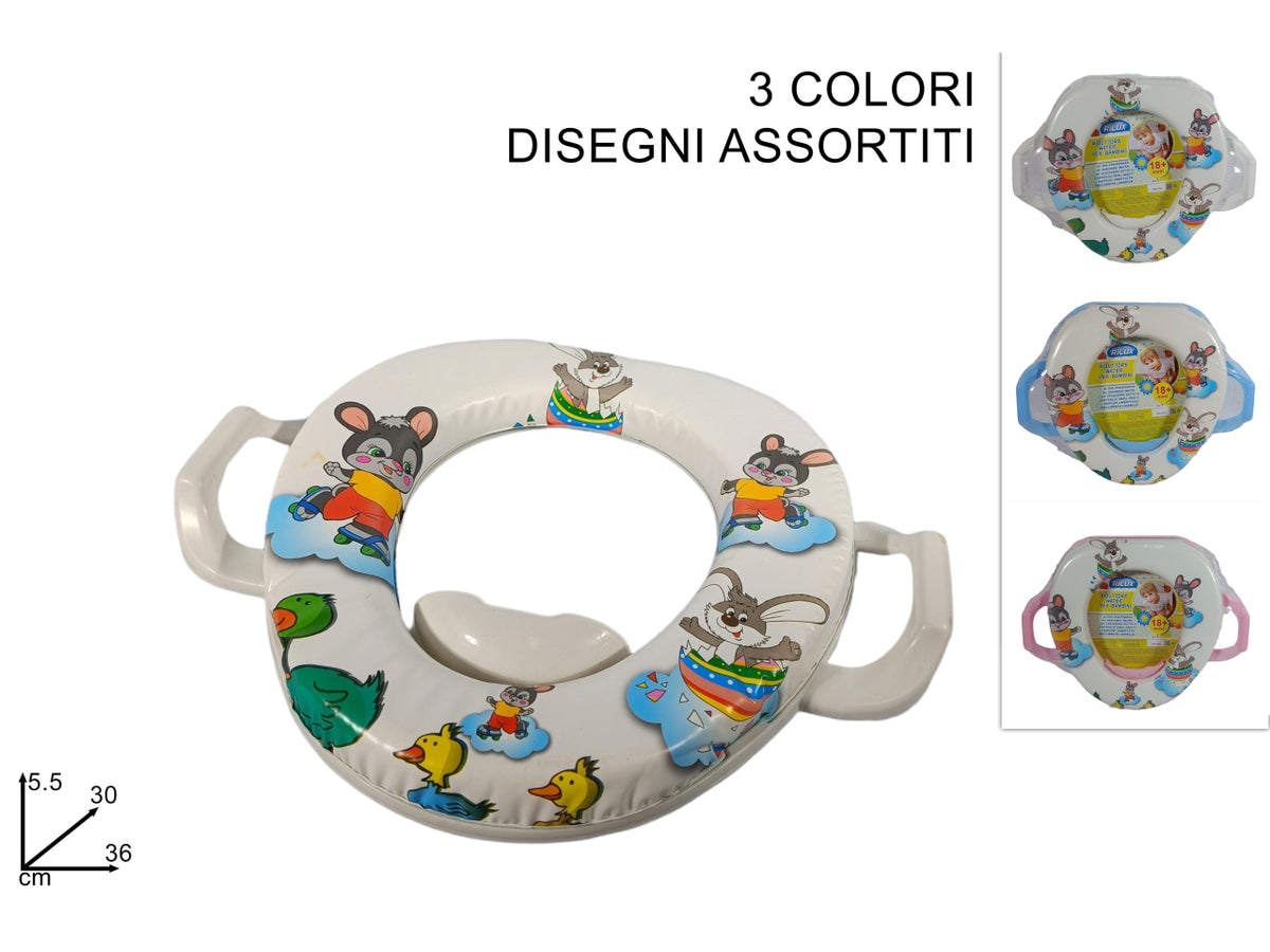 Riduttore water con manici per bambini disponibile in colori assortiti