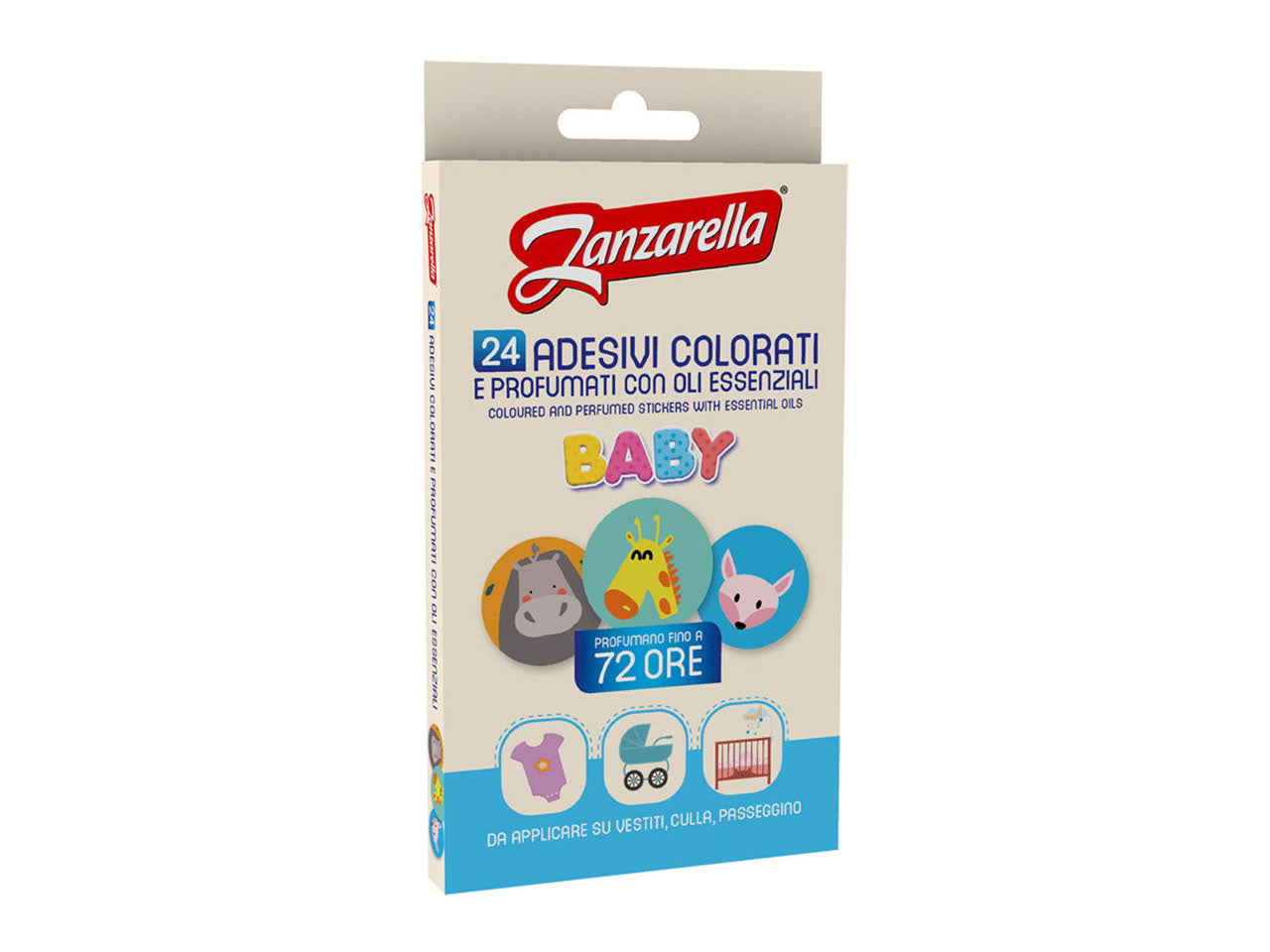 Zanzarella 24 sticker baby protezione 72 ore