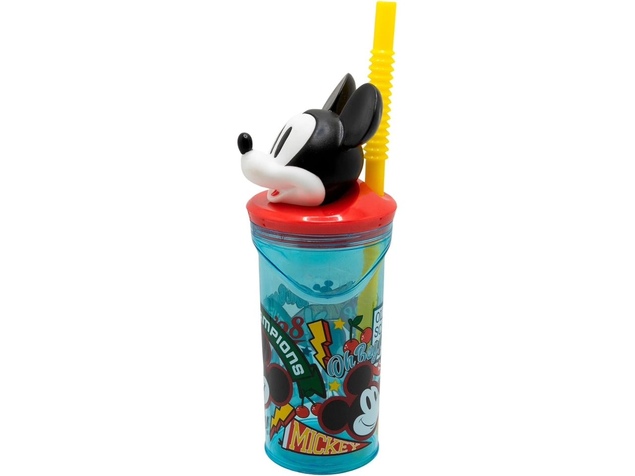 Mickey bicchiere con cannuccia 3d ecozen 360ml