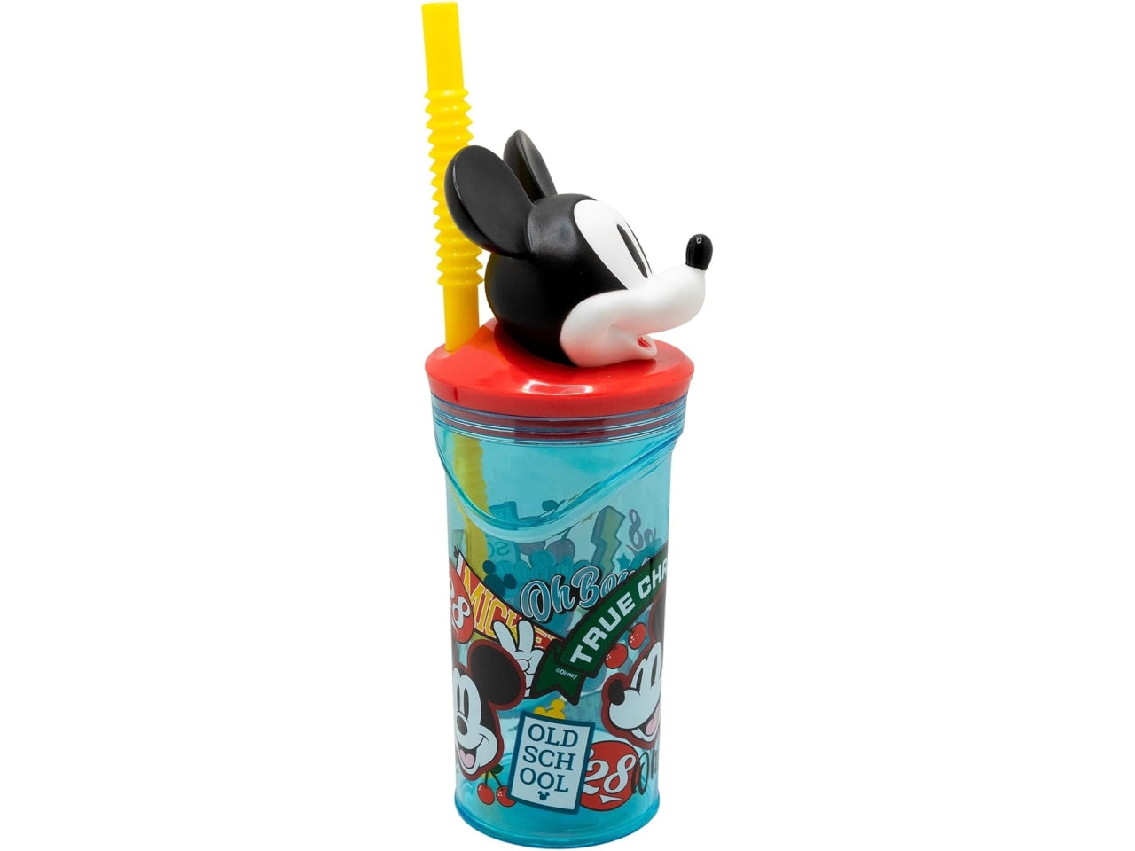 Mickey bicchiere con cannuccia 3d ecozen 360ml