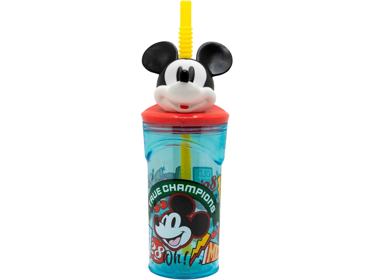 Mickey bicchiere con cannuccia 3d ecozen 360ml