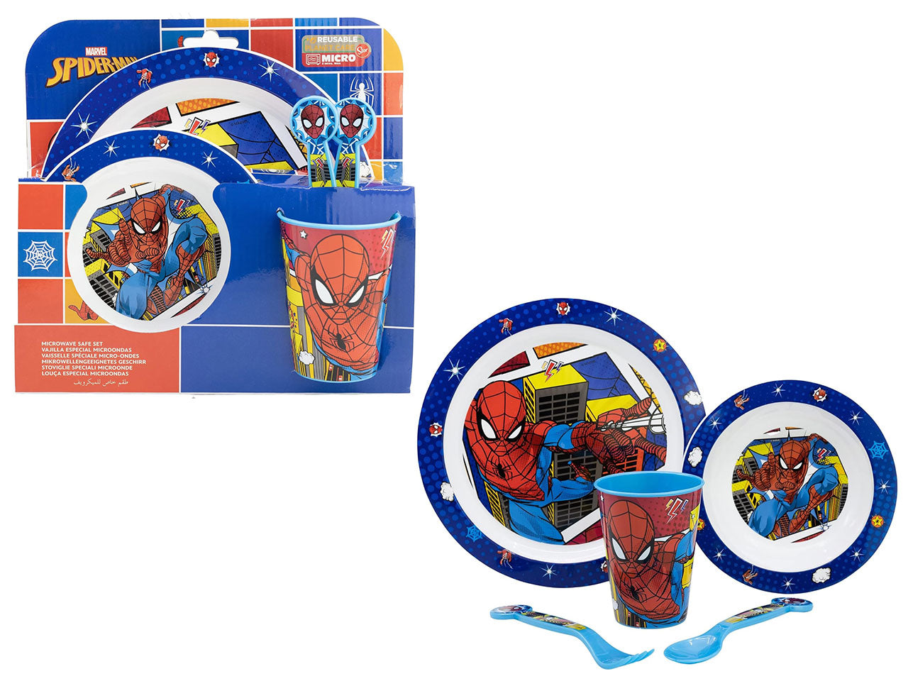 Spiderman set pappa 5 pezzi per microonde