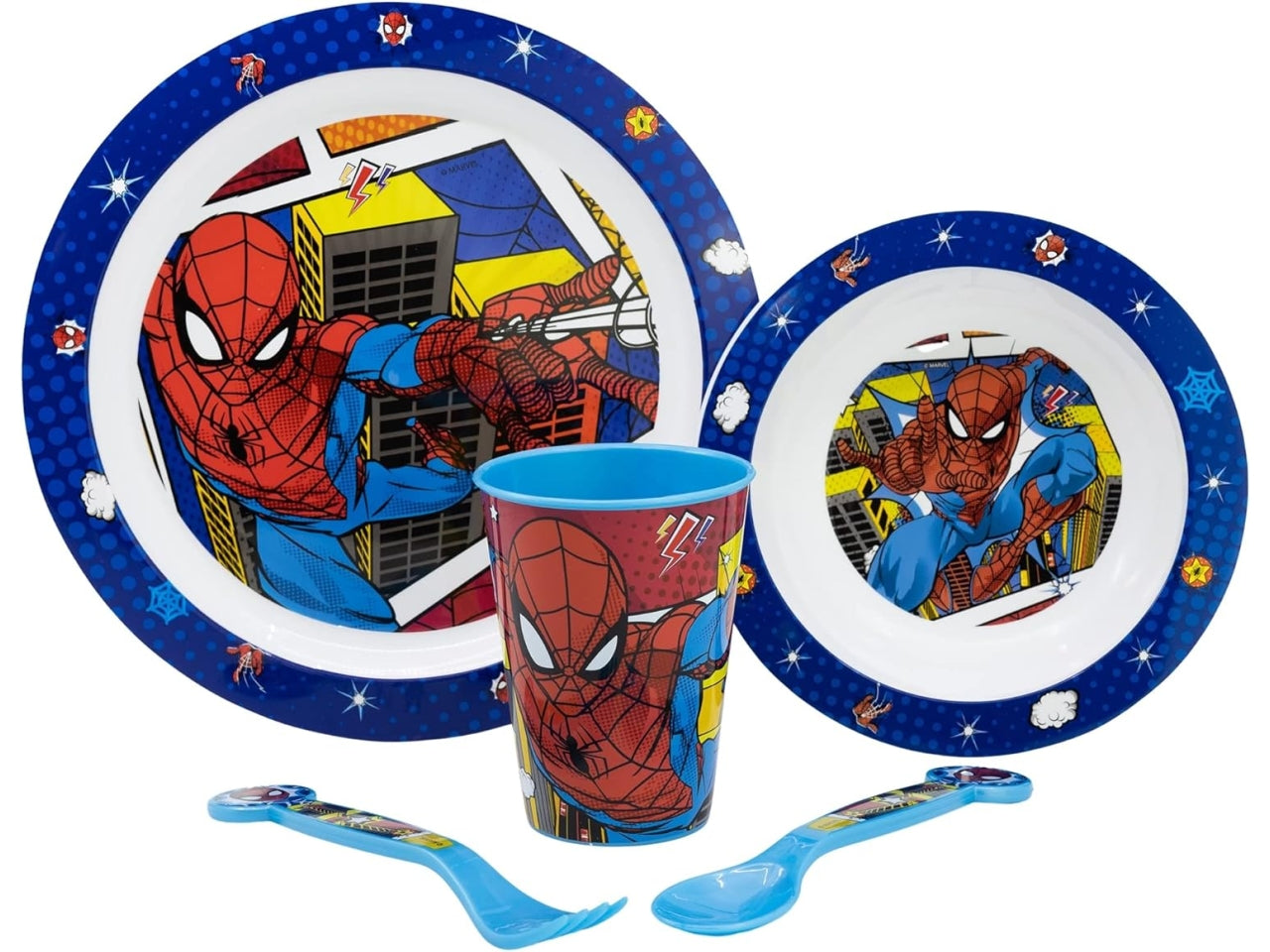 Spiderman set pappa 5 pezzi per microonde