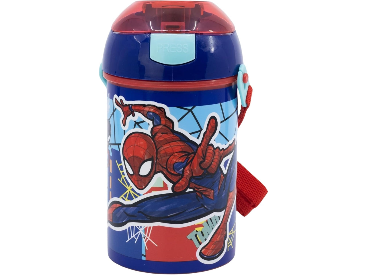Spiderman borraccia pop up 450ml con tracolla