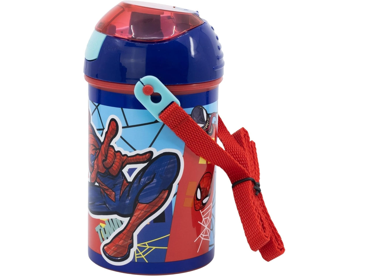 Spiderman borraccia pop up 450ml con tracolla