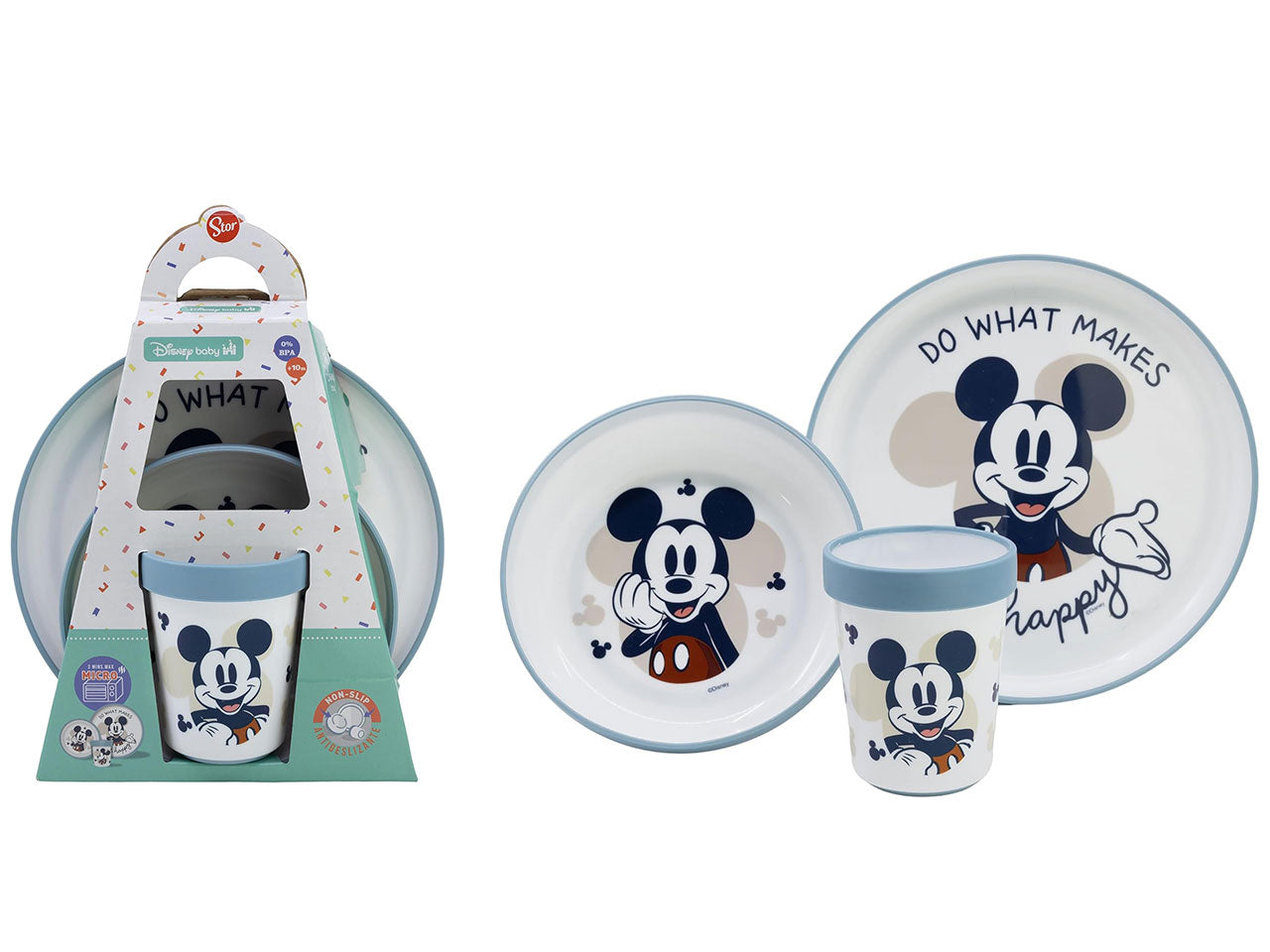 Mickey set 3 pz antiscivolo bicolor