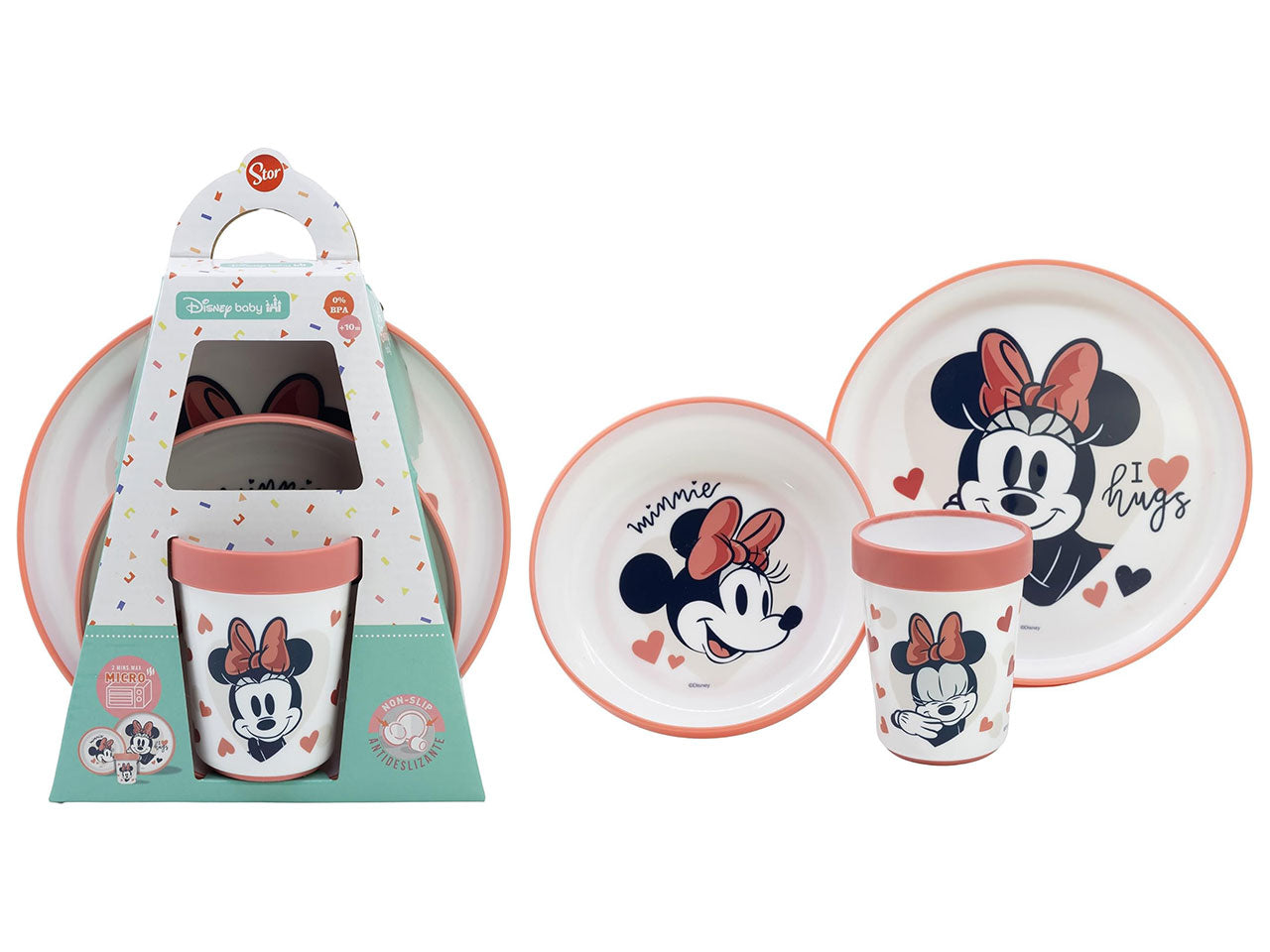Minnie set 3 pz antiscivolo bicolor