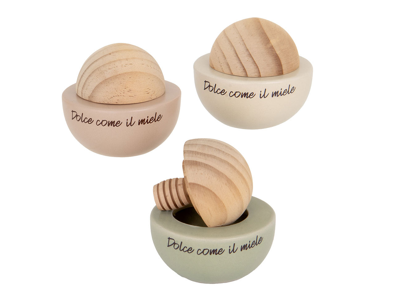 Linea salento porta miele d.8xh.7,5cm 30gr in 3 assortimenti