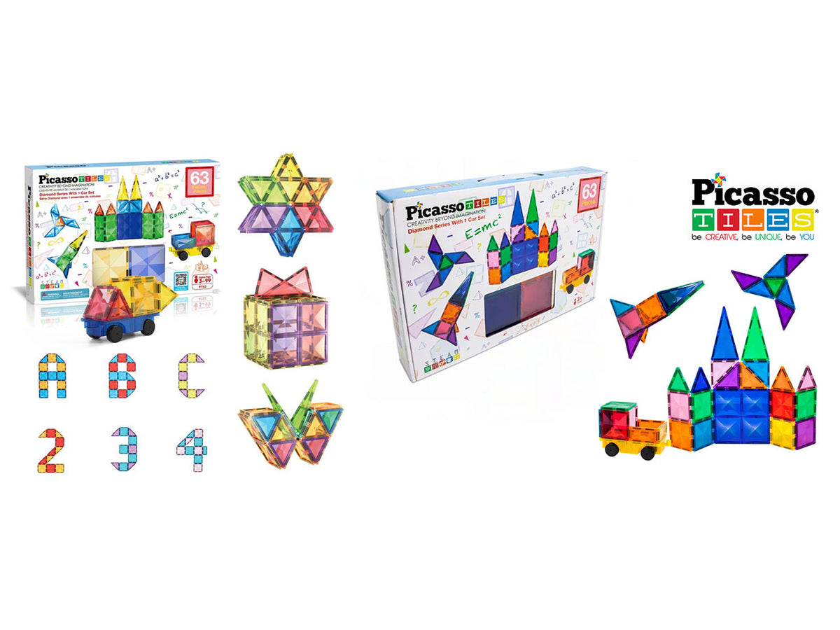 Picasso Magnetic piastrelle e veicolo 63 pezzi