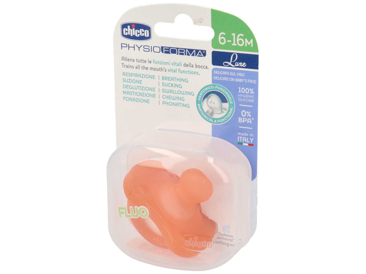 Gommotto luxe fluo color arancione 6-12 mesi