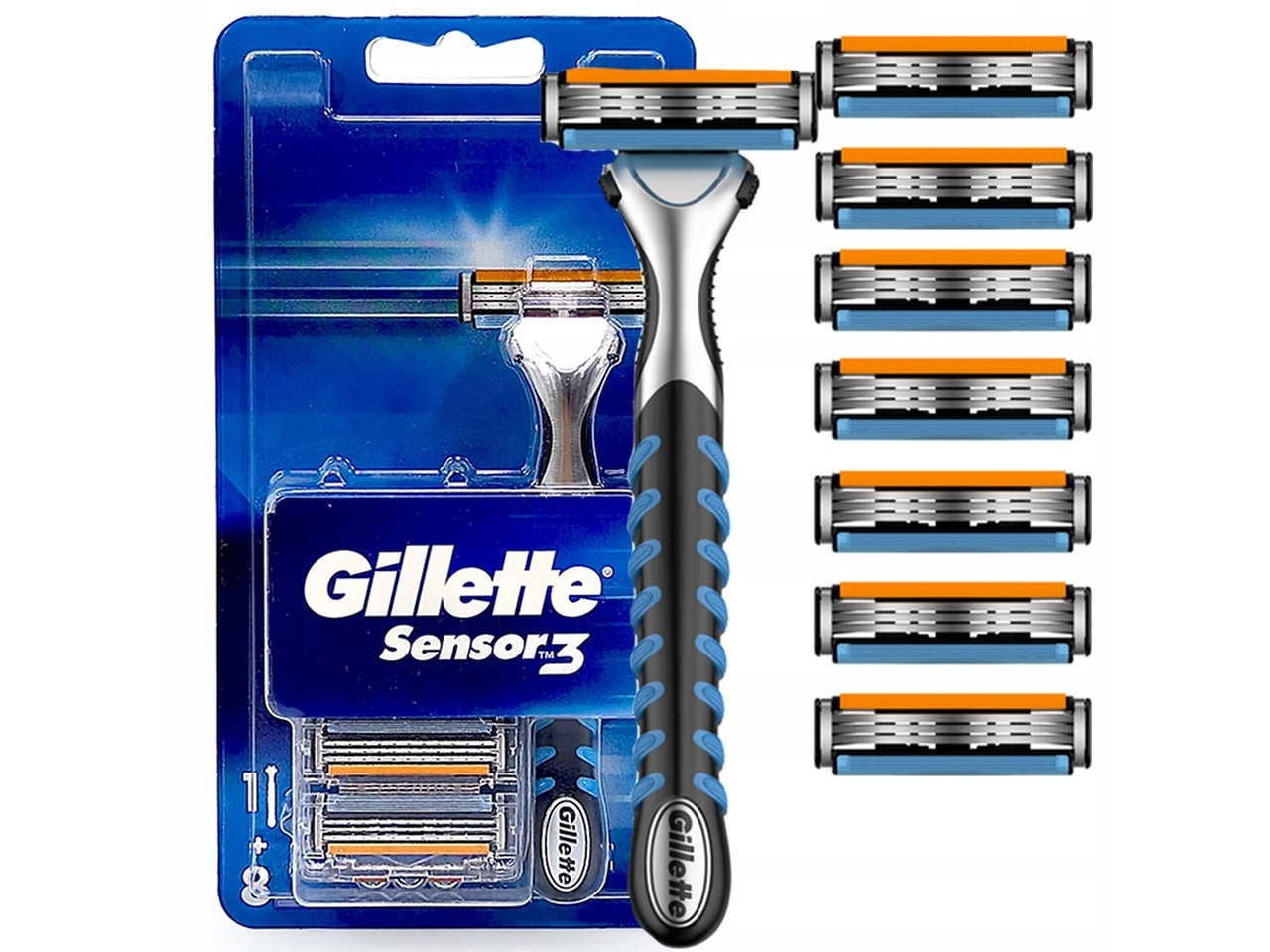 Gillette sensor3 rasoio + 8 ricariche $