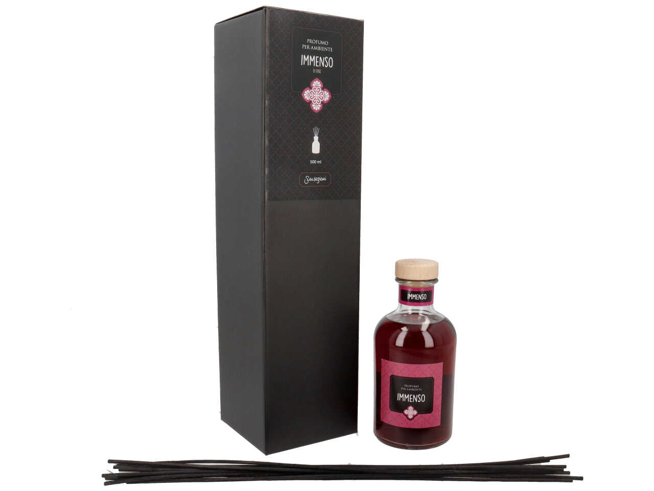 Diffusore per ambiente con bacchette 500ml fragranza Vin divino