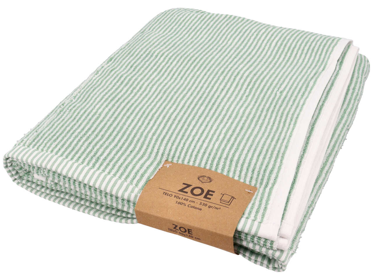 Telo linea Zoe 90x140cm di colore salvia
