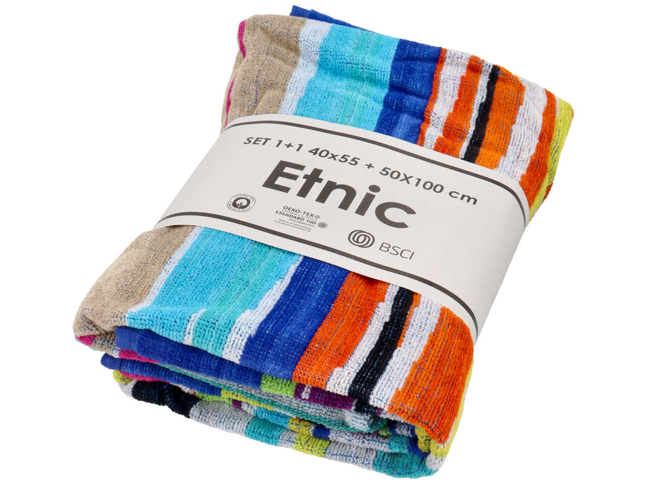 Etnic set ascugamani in cotone 3960gsm 1+1 colori assortiti