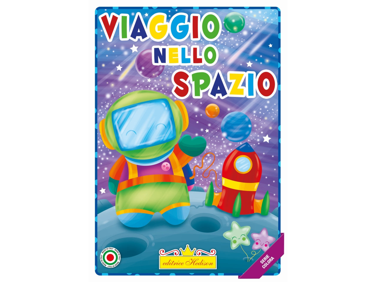Libro da leggere e colorare viaggio nello spazio