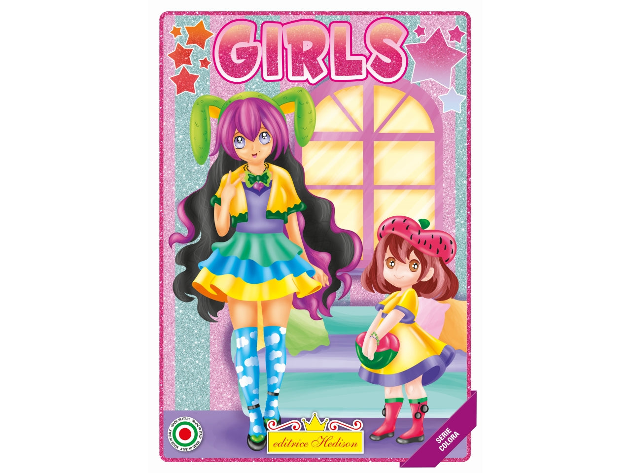 Libro da leggere e colorare girls cartoons