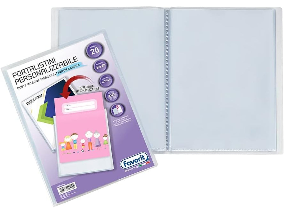 Portalistino personalizzabile 22x30cm 20 buste