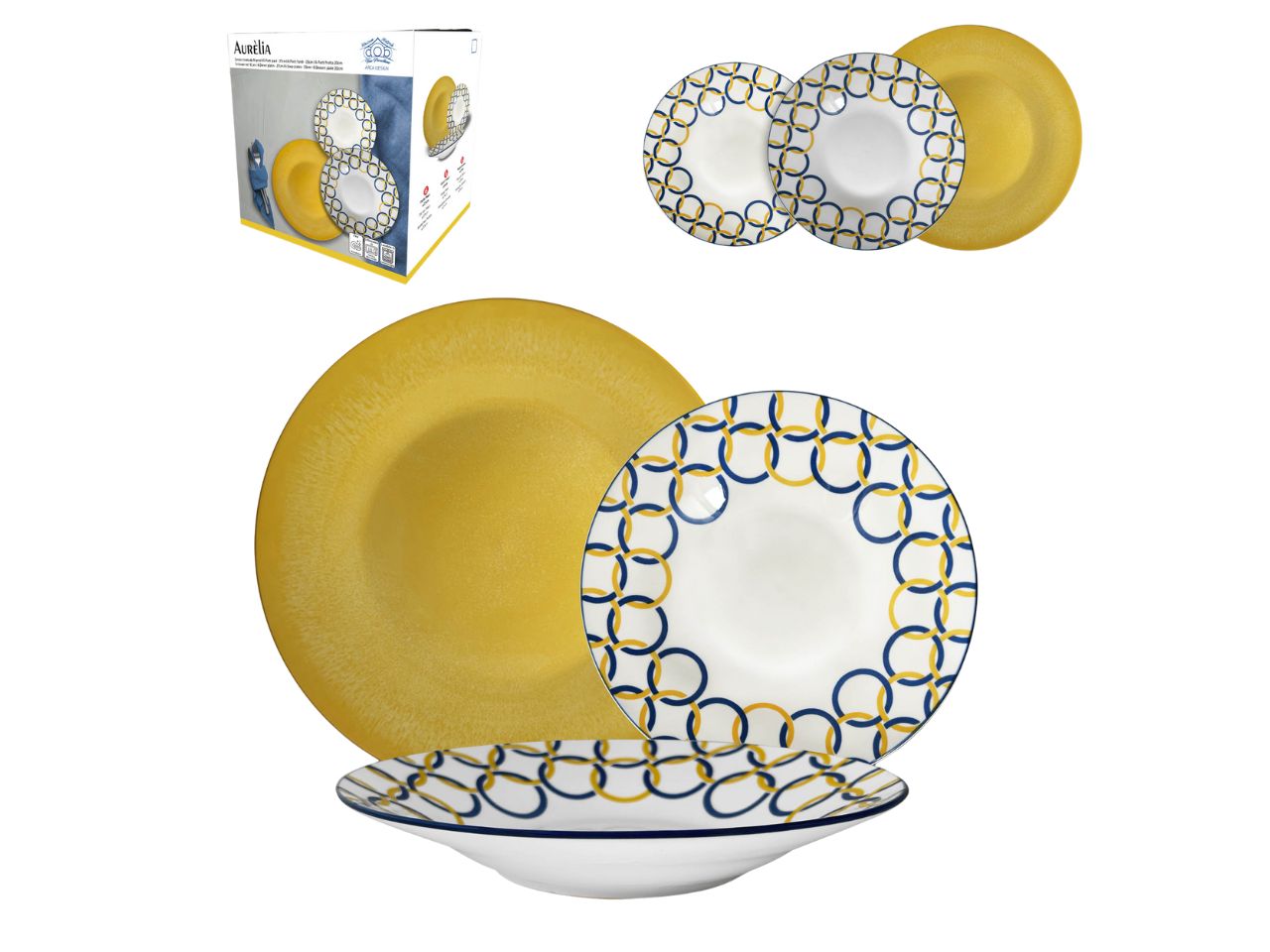 Servizio piatti 18 pezzi aurelia