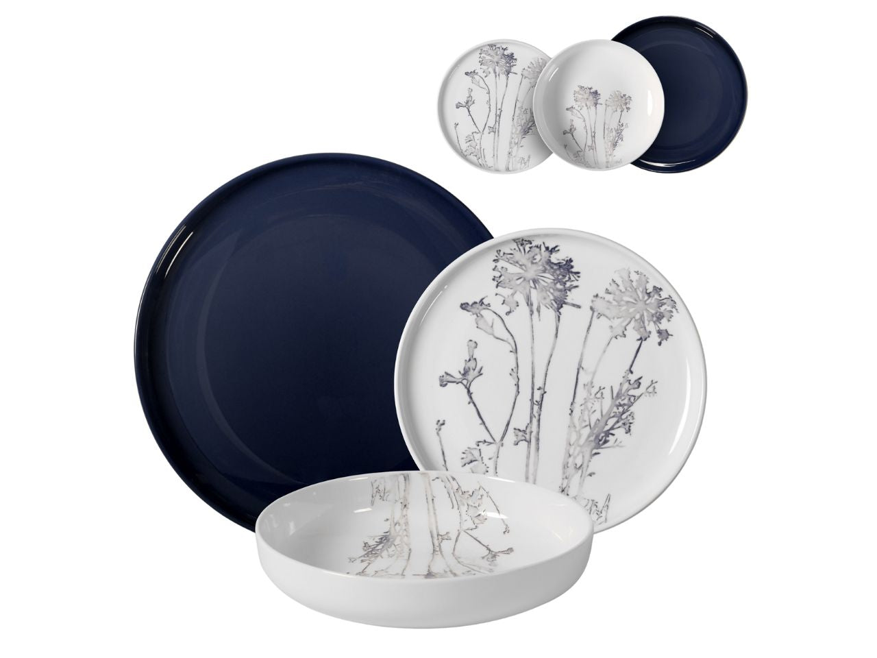Servizio piatti 18 pezzi blu