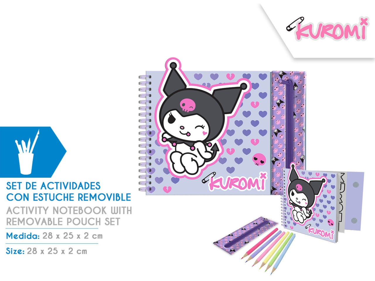 Kuromi libro di attivitÃ  con custodia removibile