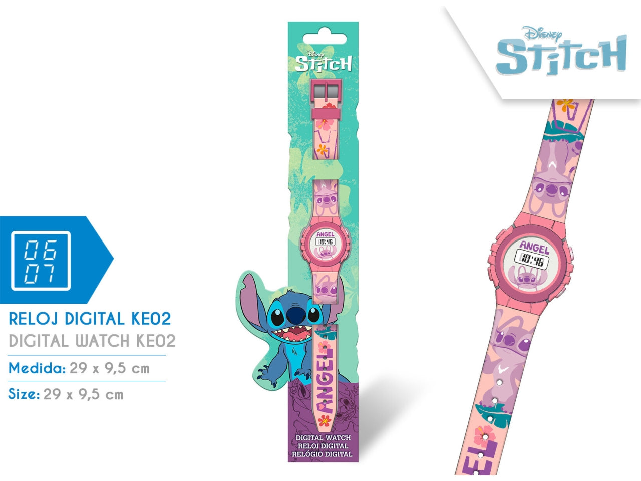 Stitch orologio digitale KE02 rosa