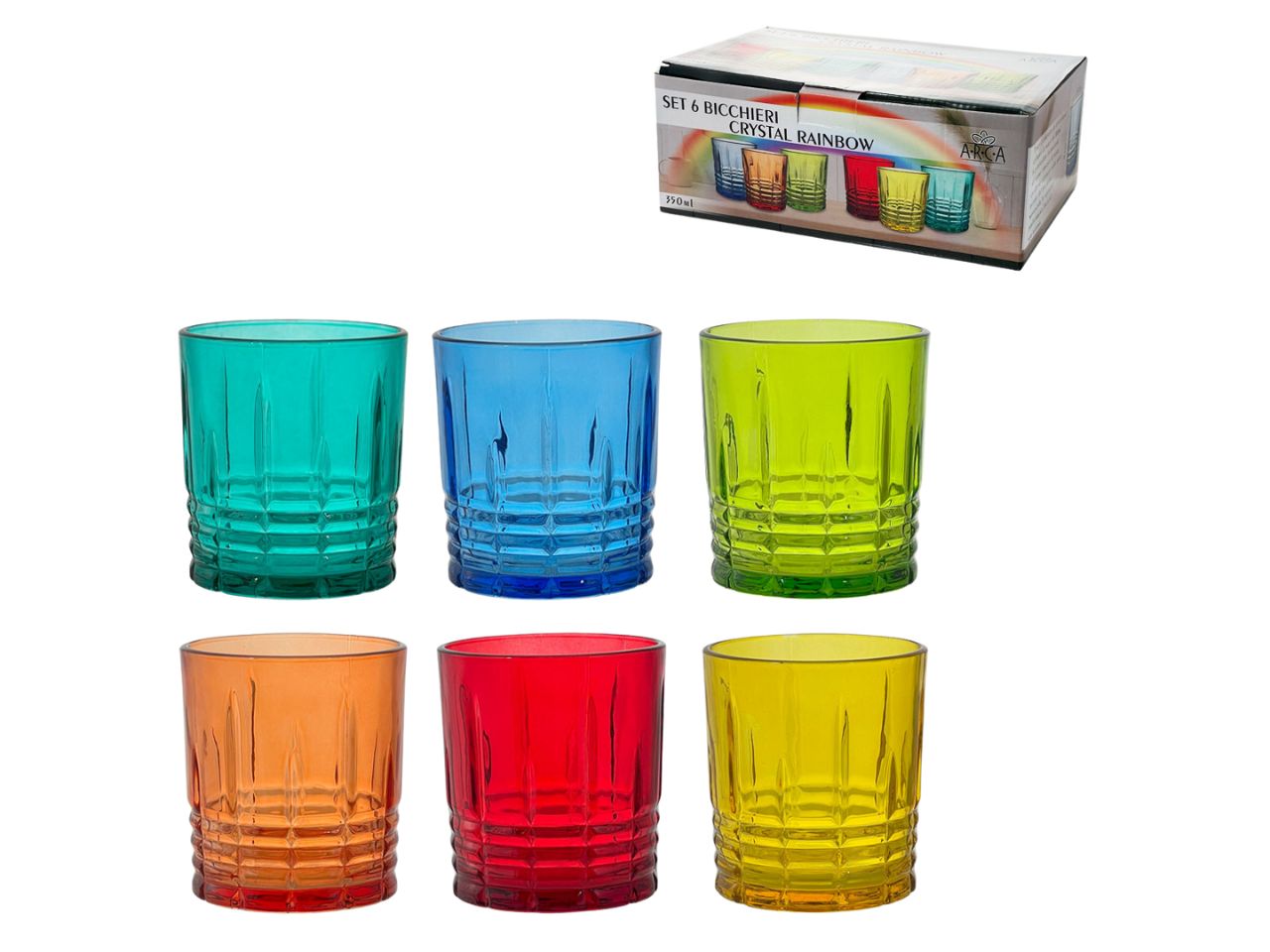 Bicchieri colorati la confezione contiene 6 bicchieri