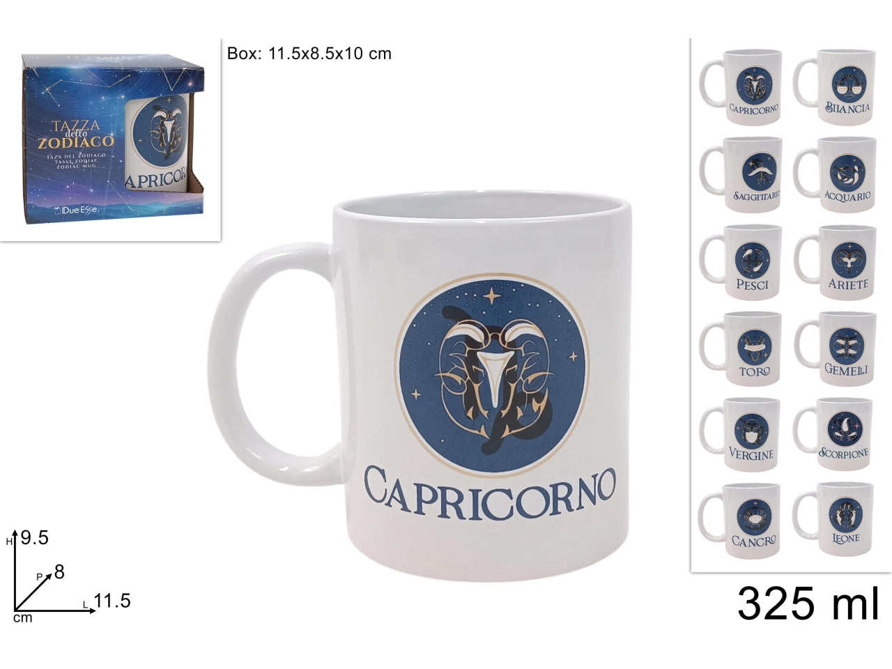 Tazzone mug 325ml segni zodiacali assortiti