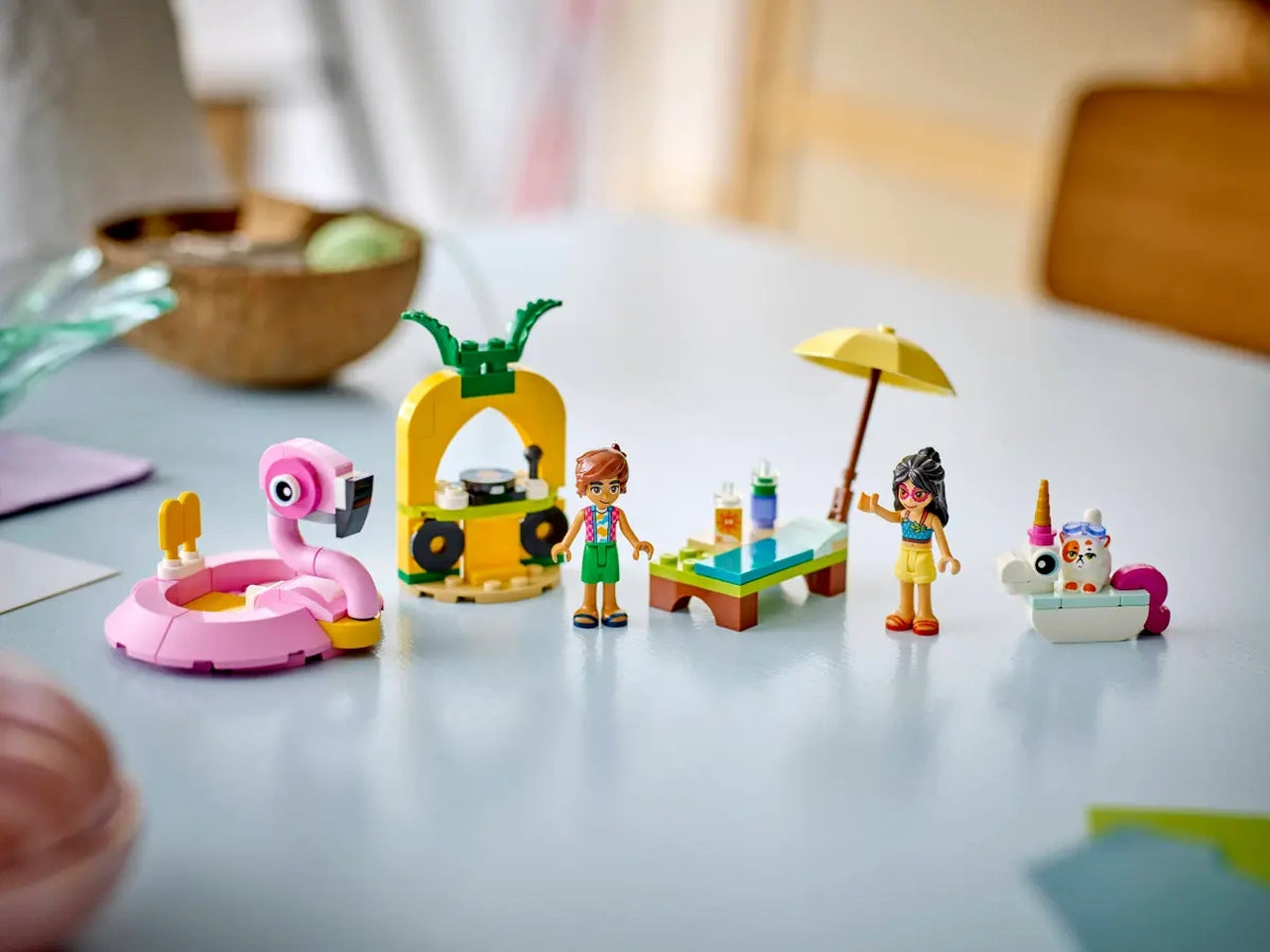 Lego Lego Friends Pool Party con unicorno e fenicottero