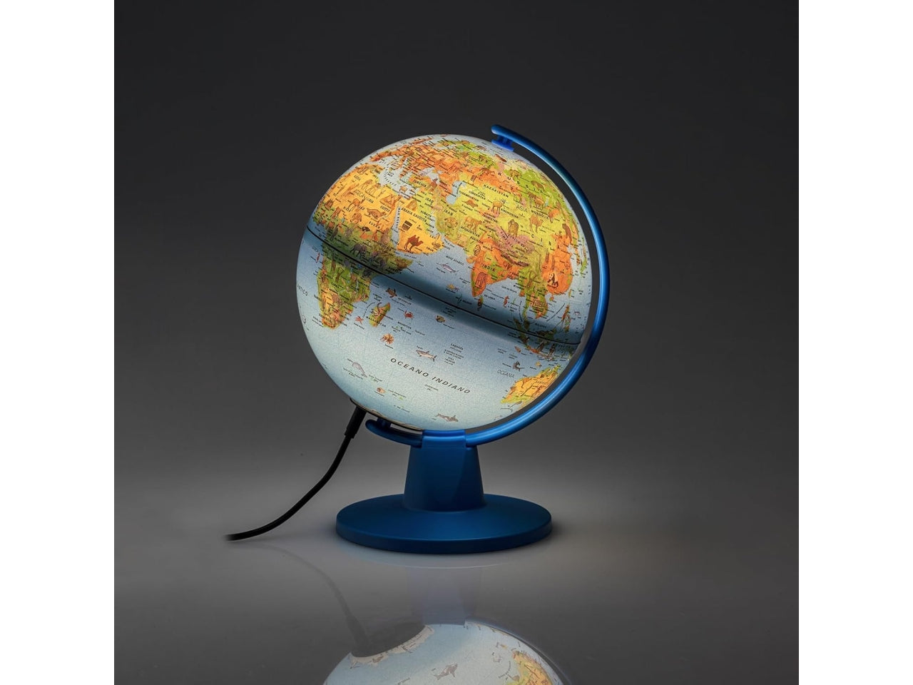 Mappamondo 16cm safari con luce 5v