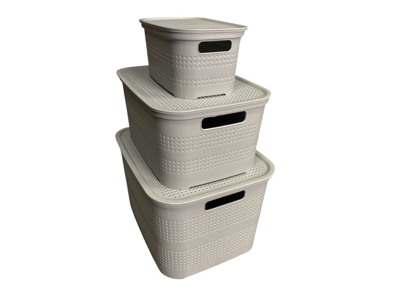 Linea smart tris scatola con coperchio small-medium-large con divisore interno tortora