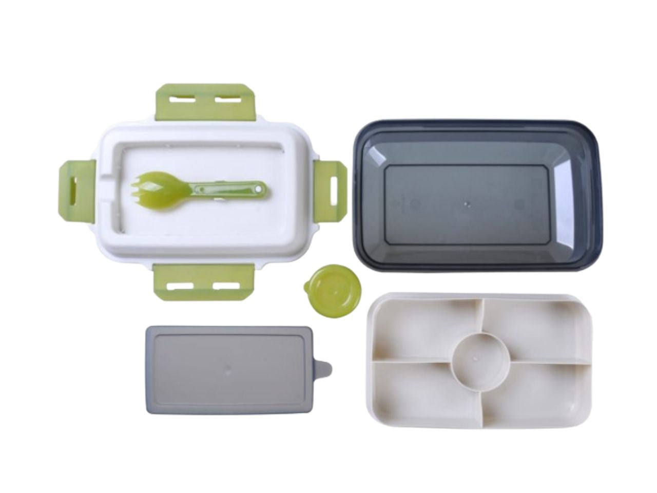 Linea cucina portapranzo superlock rettangolare con posate 1200ml grigio fumÃ¨
