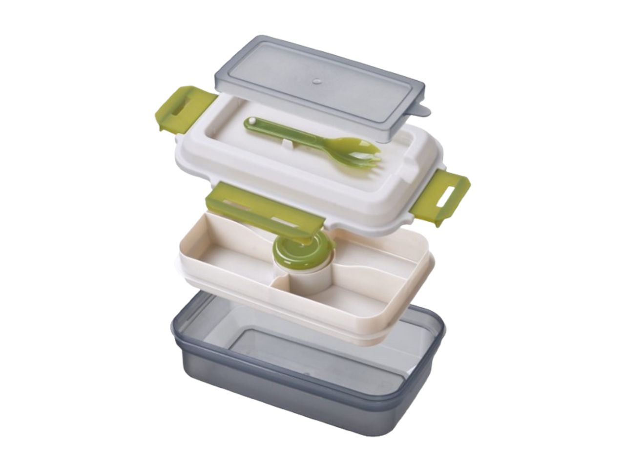 Linea cucina portapranzo superlock rettangolare con posate 1200ml grigio fumÃ¨