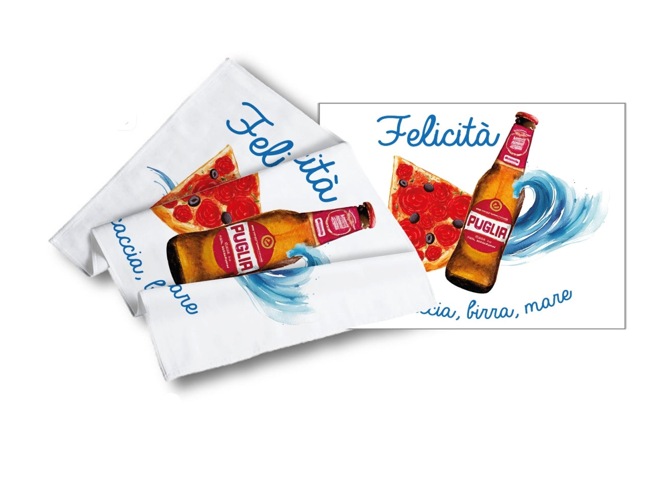 Strofinaccio polyestere 50x70cm focaccia e birra