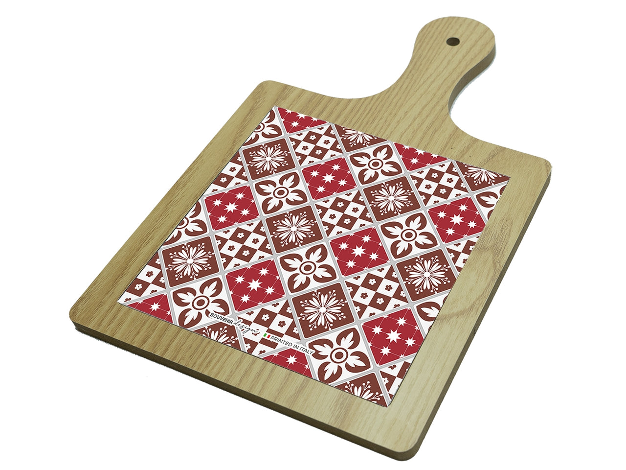 Tagliere quadrato in mdf 15x15cm bordeaux