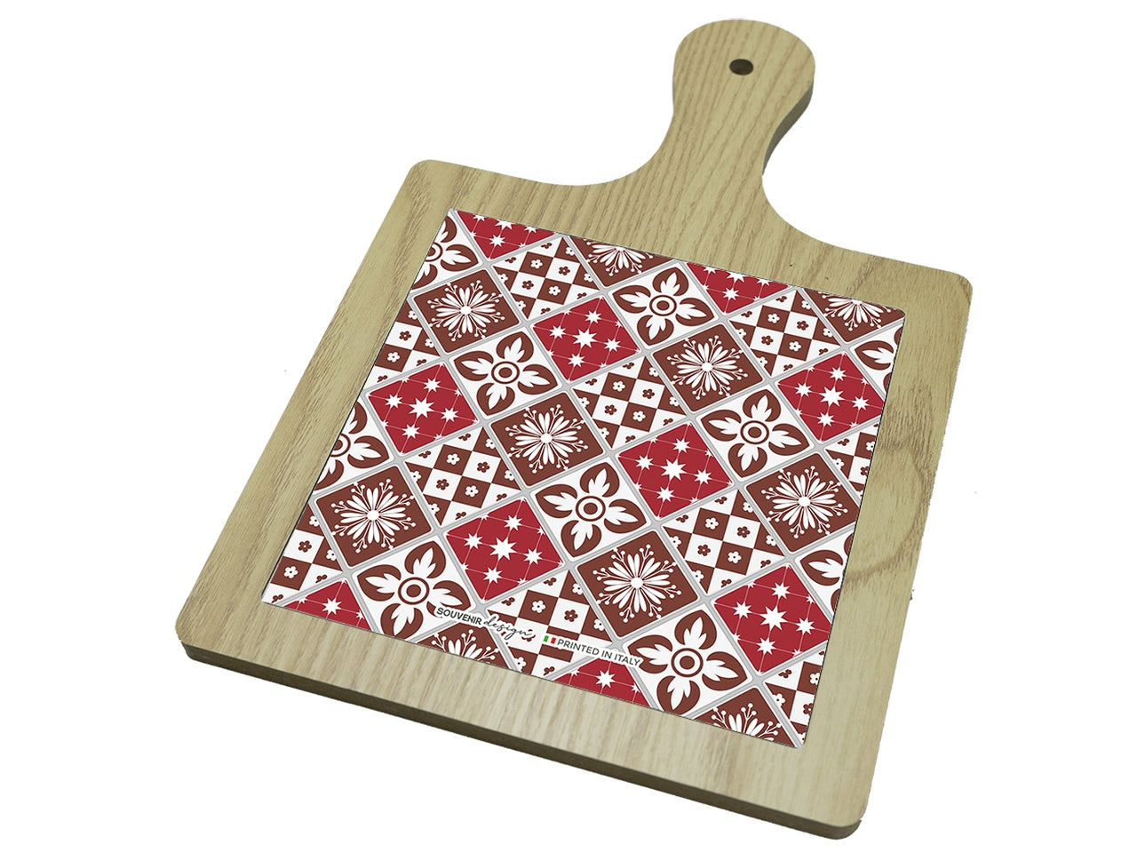 Tagliere quadrato in mdf 9,5x9,5cm interno bordeaux