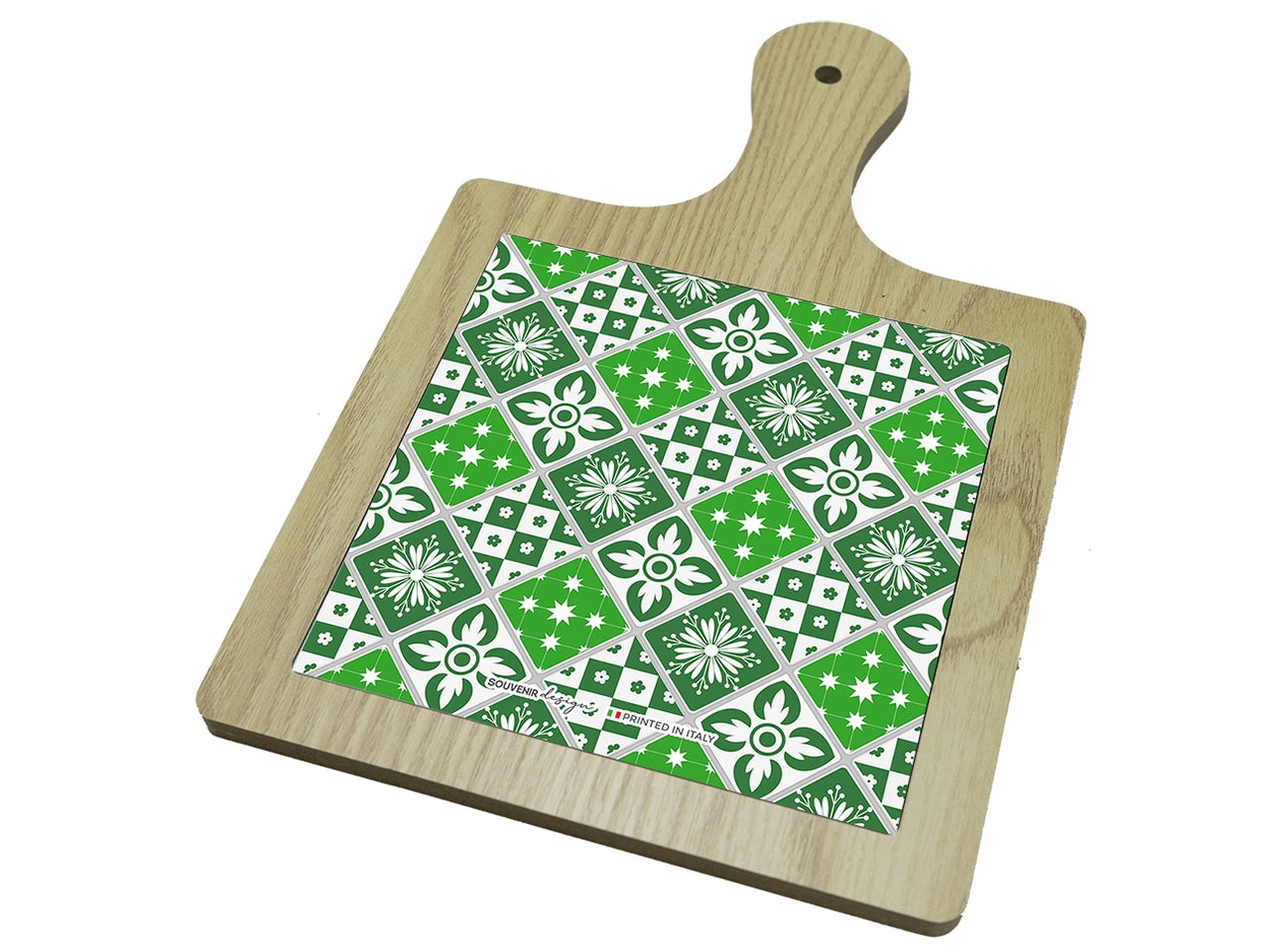 Tagliere quadrato in mdf 9,5x9,5cm interno verde