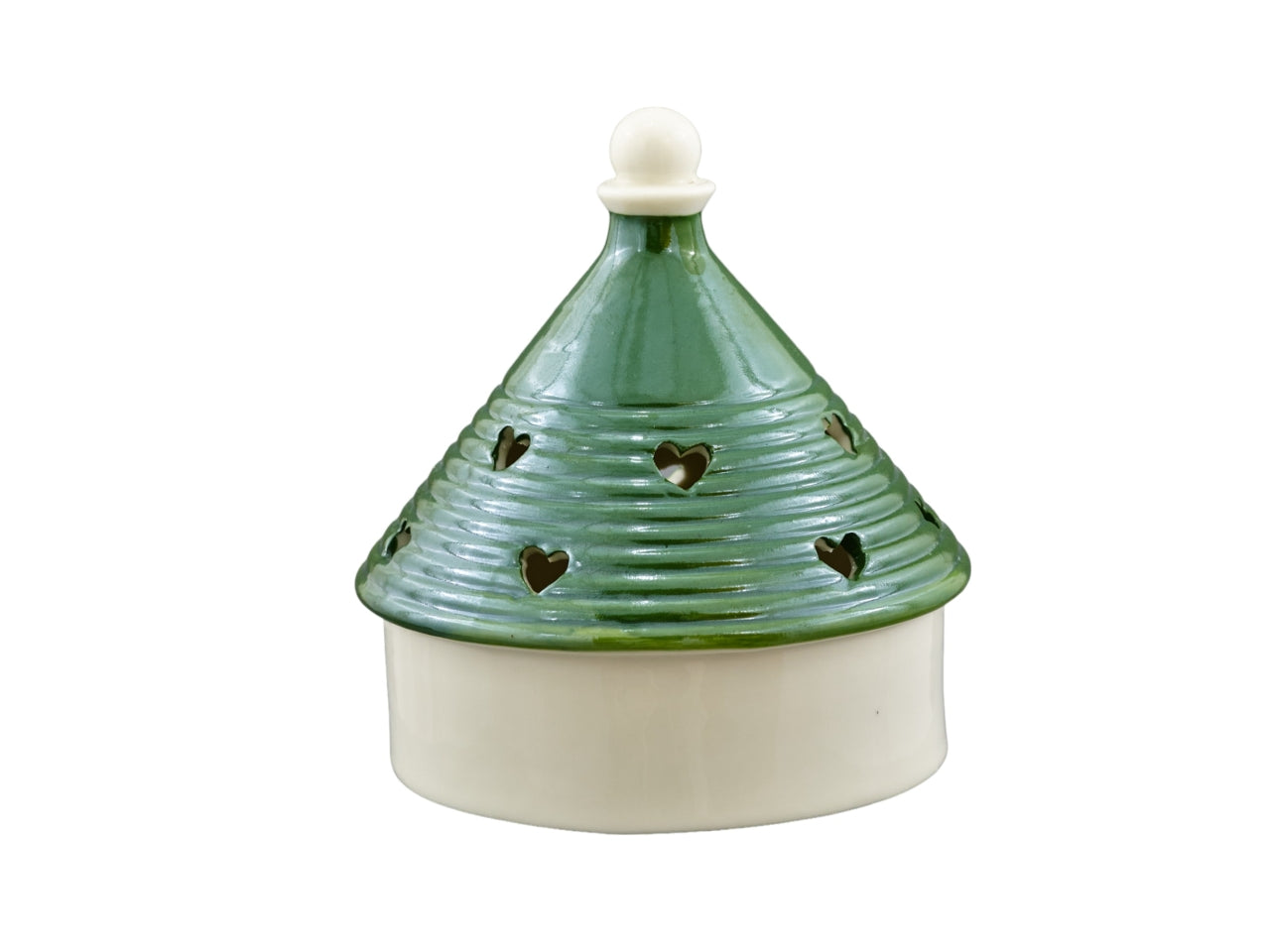Trullo con led colore verde grande 10,5x10,5x11,5cm