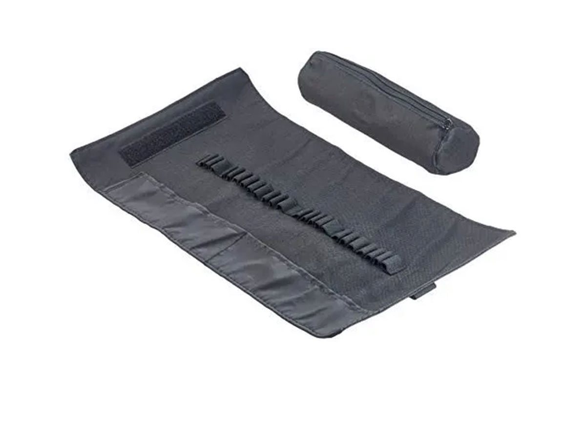 Astuccio arrotolabile vuoto con 24 scomparti nero