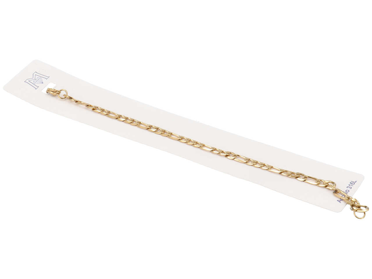 Bracciale acciaio maglia 3+1 piccola dorata