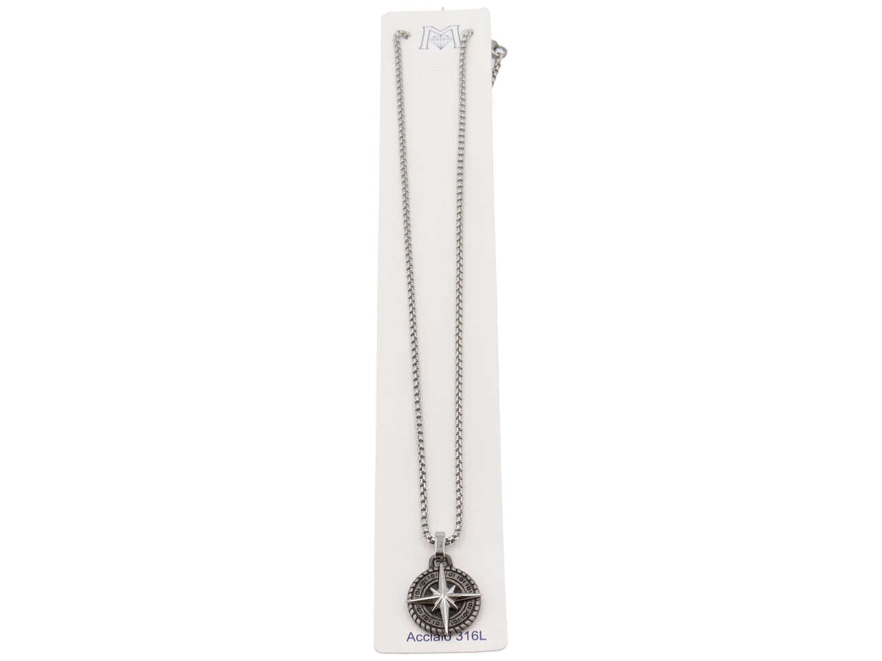 Collana pendente rosa dei venti brunita