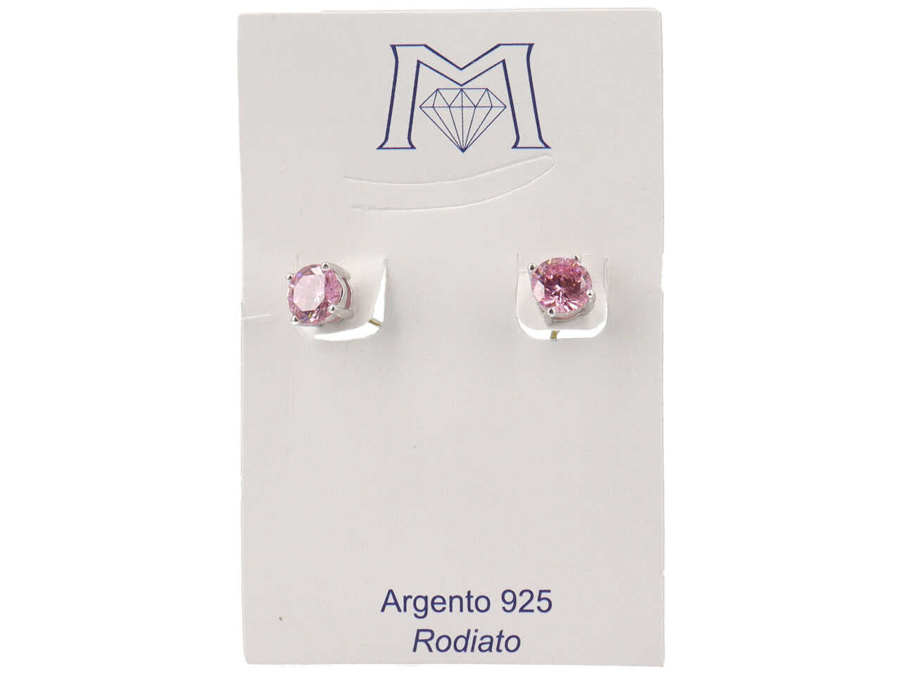 Orecchini p luce 6,5mm 4 punte rosa