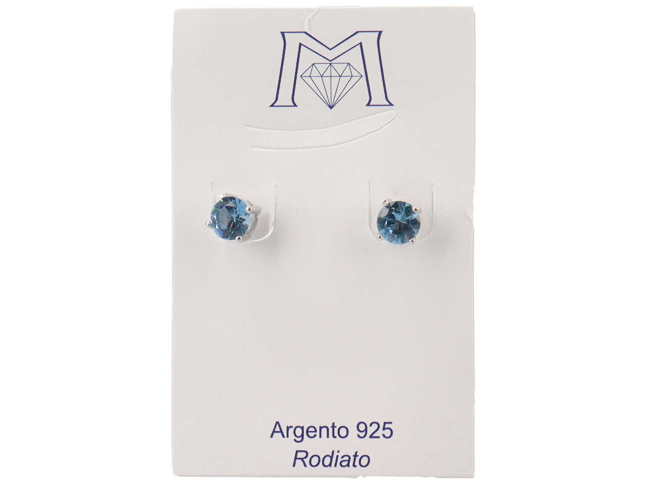 Orecchini p luce 6,5mm 4 punte violet acqua marina
