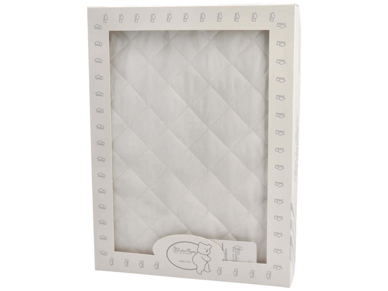 Coperta trapuntata per culla piquet senza ricamo, panna